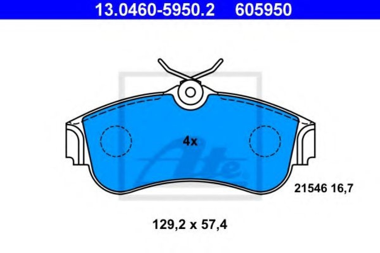 Set placute frana,frana disc NISSAN ALMERA II (N16) (2000 - 2016) ATE 13.0460-5950.2 piesa NOUA