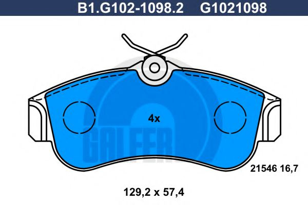 Set placute frana,frana disc NISSAN ALMERA II Hatchback (N16) (2000 - 2016) GALFER B1.G102-1098.2 piesa NOUA