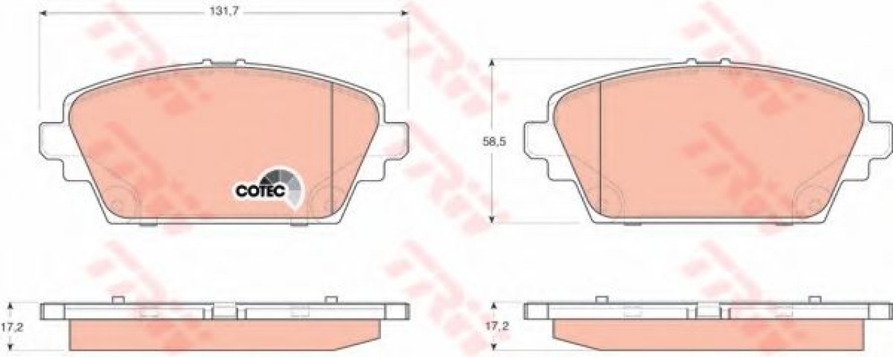 Set placute frana,frana disc NISSAN ALMERA TINO (V10) (1998 - 2006) TRW GDB3227 piesa NOUA
