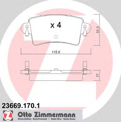 Set placute frana,frana disc NISSAN INTERSTAR bus (X70) (2002 - 2016) ZIMMERMANN 23669.170.1 piesa NOUA
