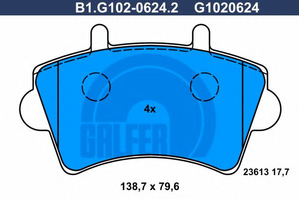 Set placute frana,frana disc NISSAN INTERSTAR bus (X70) (2002 - 2016) GALFER B1.G102-0624.2 piesa NOUA