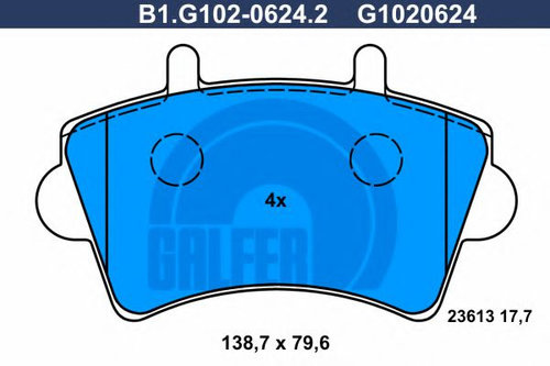Set placute frana,frana disc NISSAN INTERSTAR platou / sasiu (2003 - 2016) GALFER B1.G102-0624.2 pie...