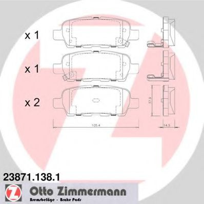 Set placute frana,frana disc NISSAN MURANO (Z51) (2007 - 2016) ZIMMERMANN 23871.138.1 piesa NOUA