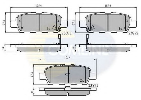 Set placute frana,frana disc NISSAN MURANO (Z51) (2007 - 2016) COMLINE CBP3912 piesa NOUA