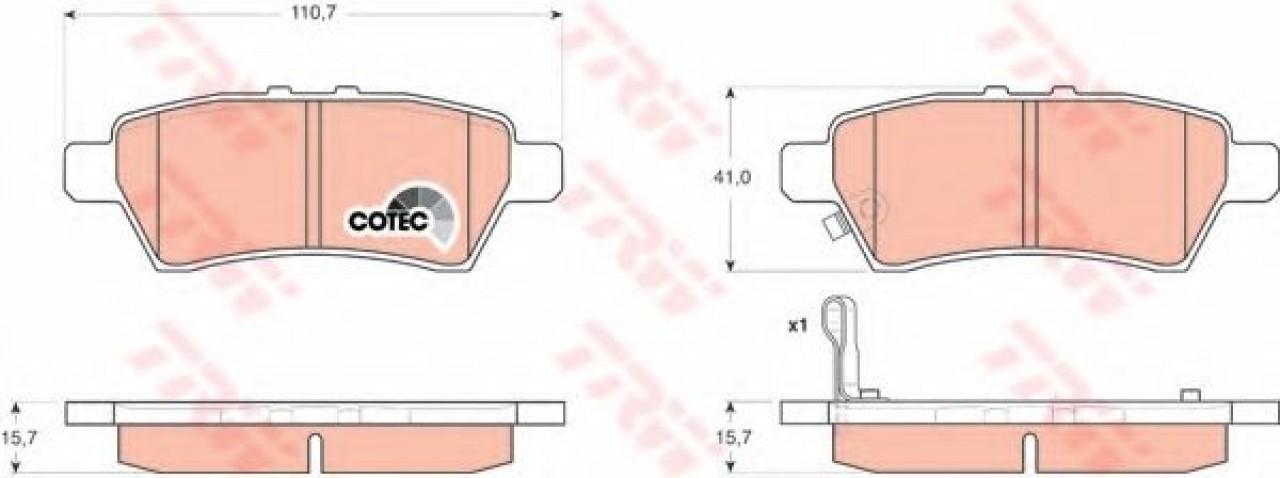 Set placute frana,frana disc NISSAN NAVARA platou / sasiu (D40) (2008 - 2016) TRW GDB3405 piesa NOUA