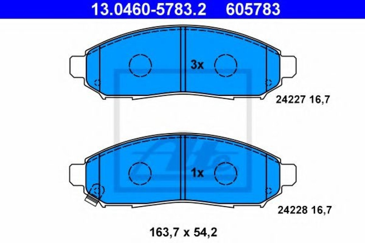 Set placute frana,frana disc NISSAN NAVARA platou / sasiu (D40) (2008 - 2016) ATE 13.0460-5783.2 piesa NOUA