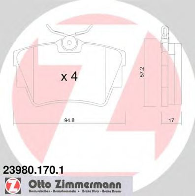 Set placute frana,frana disc NISSAN PRIMASTAR caroserie (X83) (2002 - 2016) ZIMMERMANN 23980.170.1 p...