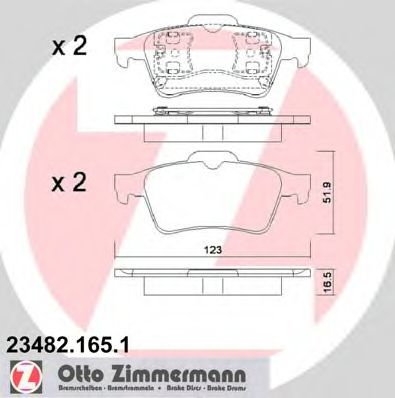 Set placute frana,frana disc NISSAN PRIMERA (P12) (2002 - 2016) ZIMMERMANN 23482.165.1 piesa NOUA