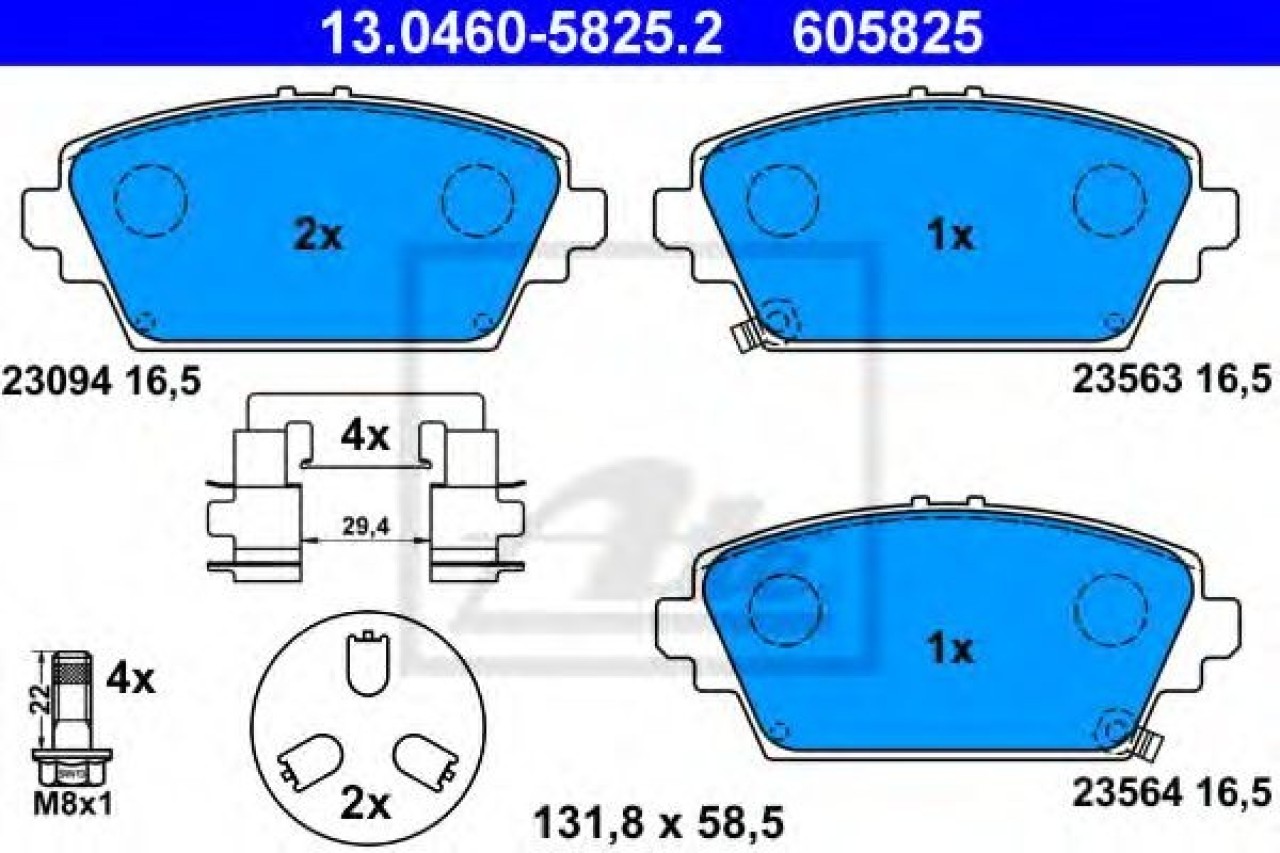 Set placute frana,frana disc NISSAN PRIMERA (P12) (2002 - 2016) ATE 13.0460-5825.2 piesa NOUA
