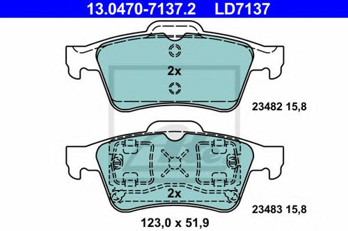 Set placute frana,frana disc NISSAN PRIMERA (P12) (2002 - 2016) ATE 13.0470-7137.2 piesa NOUA