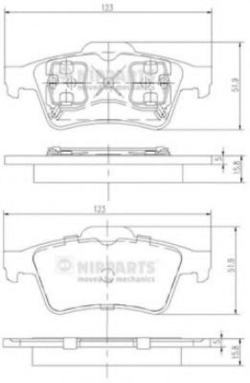 Set placute frana,frana disc NISSAN PRIMERA Hatchback (P12) (2002 - 2016) NIPPARTS J3611045 piesa NOUA