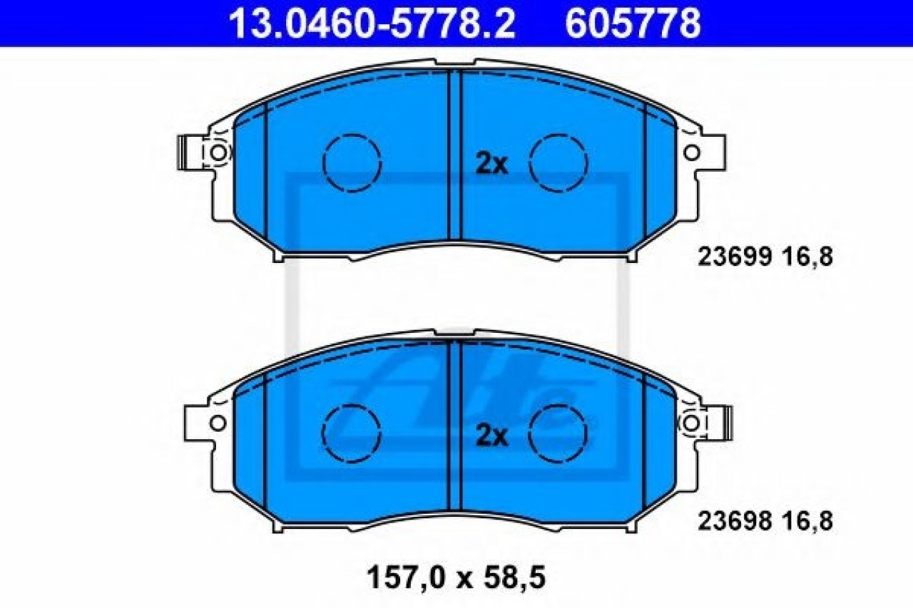 Set placute frana,frana disc NISSAN QASHQAI (J11) (2013 - 2016) ATE 13.0460-5778.2 piesa NOUA
