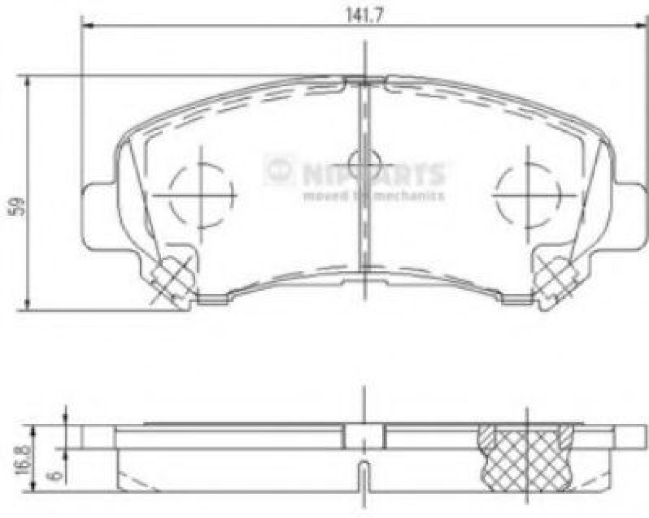 Set placute frana,frana disc NISSAN QASHQAI / QASHQAI +2 (J10, JJ10) (2007 - 2013) NIPPARTS J3601096 piesa NOUA