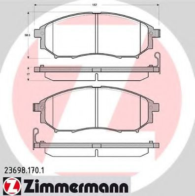 Set placute frana,frana disc NISSAN QASHQAI / QASHQAI +2 (J10, JJ10) (2007 - 2013) ZIMMERMANN 23698....