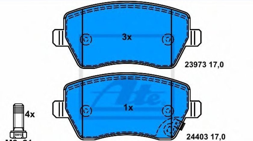 Set placute frana,frana disc OPEL AGILA (B) (H08) (2008 - 2016) ATE 13.0460-5700.2 piesa NOUA