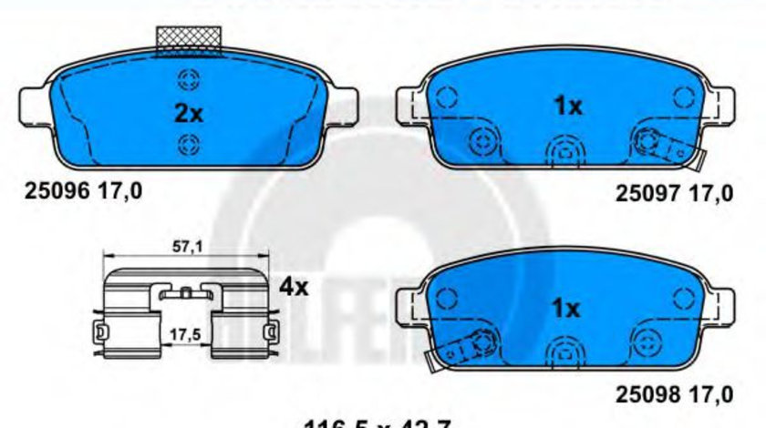 Set placute frana,frana disc OPEL AMPERA (2011 - 2016) GALFER B1.G102-0953.2 piesa NOUA