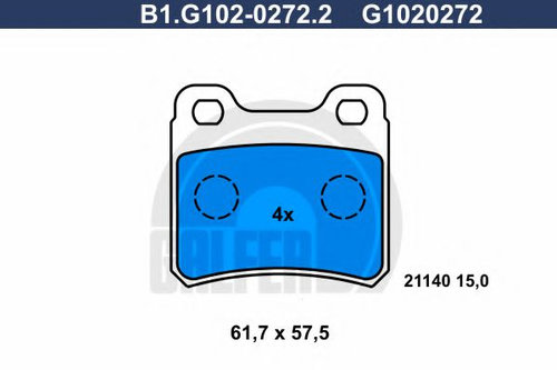 Set placute frana,frana disc OPEL ASTRA F Combi (51, 52) (1991 - 1998) GALFER B1.G102-0272.2 piesa N...