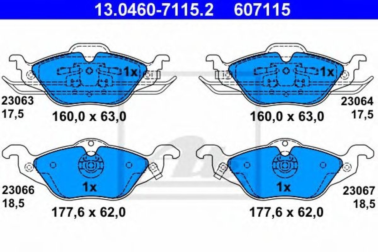 Set placute frana,frana disc OPEL ASTRA G Combi (F35) (1998 - 2009) ATE 13.0460-7115.2 piesa NOUA
