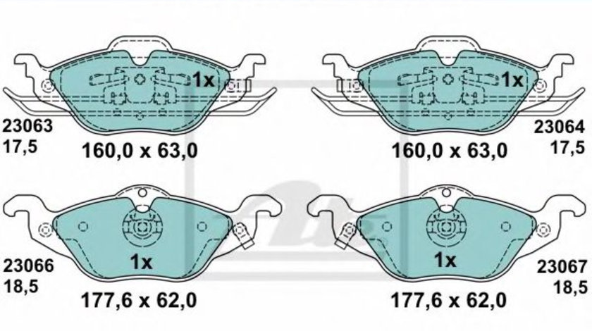 Set placute frana,frana disc OPEL ASTRA G Combi (F35) (1998 - 2009) ATE 13.0470-7115.2 piesa NOUA