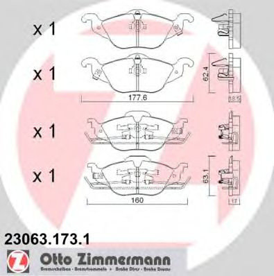 Set placute frana,frana disc OPEL ASTRA G Combi (F35) (1998 - 2009) ZIMMERMANN 23063.173.1 piesa NOU...