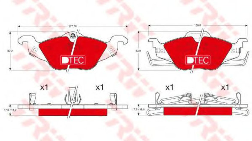 Set placute frana,frana disc OPEL ASTRA G Combi (F35) (1998 - 2009) TRW GDB1351DTE piesa NOUA