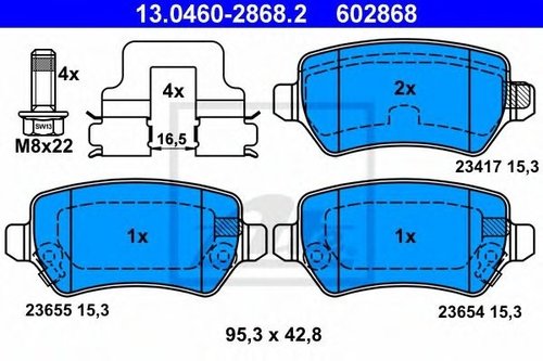 Set placute frana,frana disc OPEL ASTRA G Combi (F35) (1998 - 2009) ATE 13.0460-2868.2 piesa NOUA