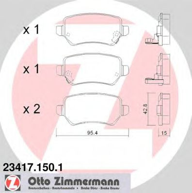 Set placute frana,frana disc OPEL ASTRA G Combi (F35) (1998 - 2009) ZIMMERMANN 23417.150.1 piesa NOUA