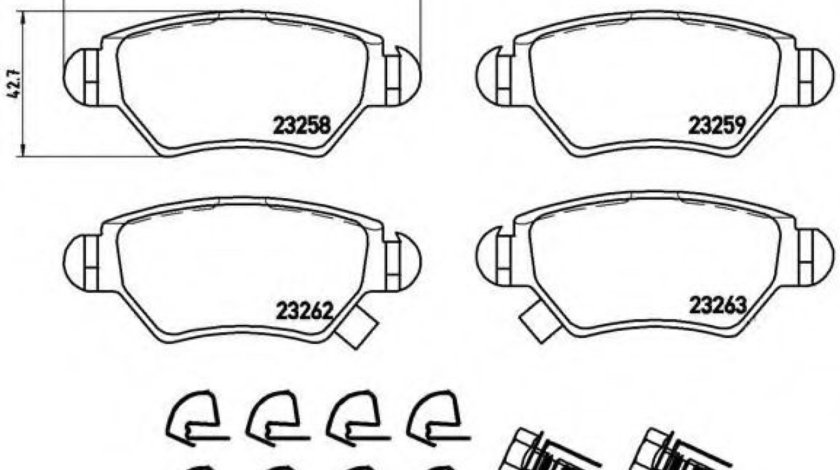 Set placute frana,frana disc OPEL ASTRA G Cupe (F07) (2000 - 2005) BREMBO P 59 031 piesa NOUA