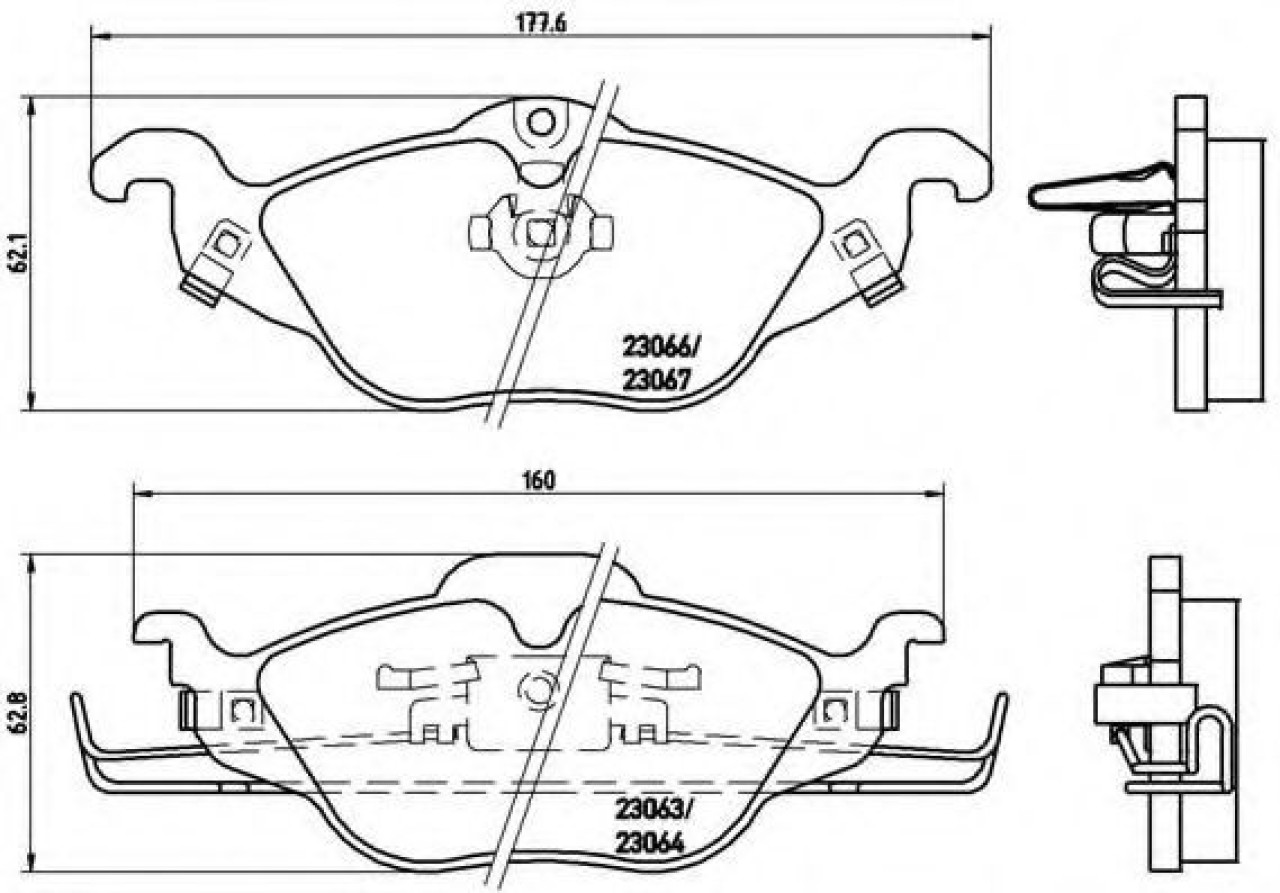 Set placute frana,frana disc OPEL ASTRA G Cupe (F07) (2000 - 2005) BREMBO P 59 030 piesa NOUA