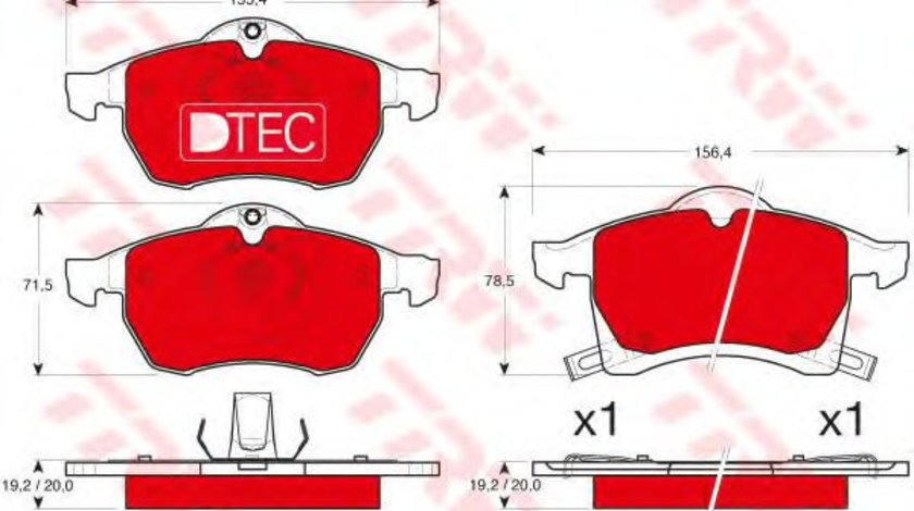 Set placute frana,frana disc OPEL ASTRA G Cupe (F07) (2000 - 2005) TRW GDB1350DTE piesa NOUA