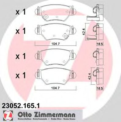 Set placute frana,frana disc OPEL ASTRA G Cabriolet (F67) (2001 - 2005) ZIMMERMANN 23052.165.1 piesa...