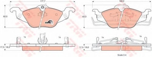 Set placute frana,frana disc OPEL ASTRA G Hatchback (F48, F08) (1998 - 2009) TRW GDB1351 piesa NOUA
