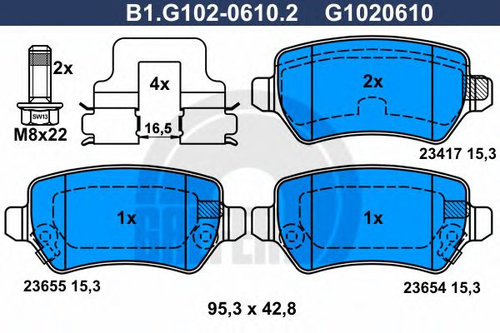 Set placute frana,frana disc OPEL ASTRA G Cabriolet (F67) (2001 - 2005) GALFER B1.G102-0610.2 piesa ...