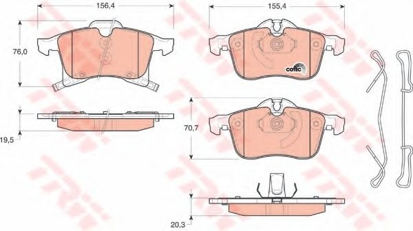 Set placute frana,frana disc OPEL ASTRA H Combi (L35) (2004 - 2016) TRW GDB1668 piesa NOUA
