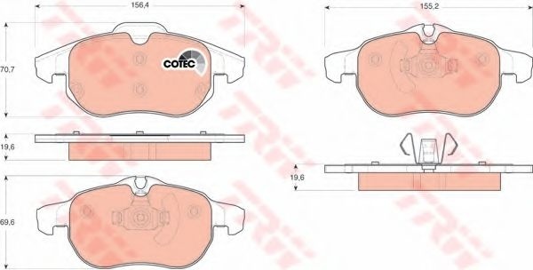 Set placute frana,frana disc OPEL ASTRA H GTC (L08) (2005 - 2016) TRW GDB1613 piesa NOUA
