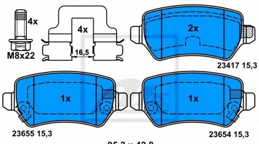 Set placute frana,frana disc OPEL ASTRA H GTC (L08) (2005 - 2016) ATE 13.0460-2868.2 piesa NOUA