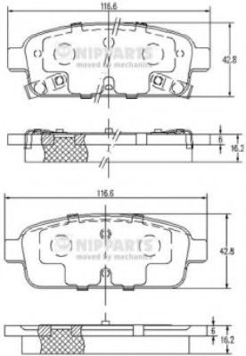 Set placute frana,frana disc OPEL ASTRA J (2009 - 2016) NIPPARTS N3610906 piesa NOUA