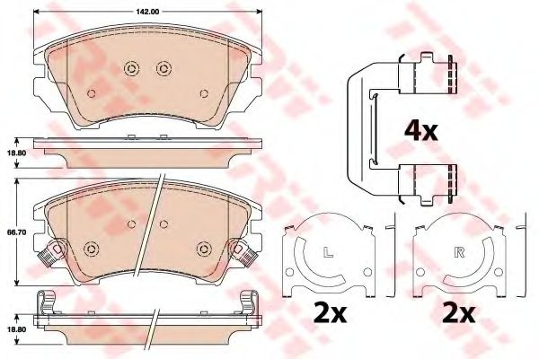 Set placute frana,frana disc OPEL ASTRA J Sports Tourer (2010 - 2016) TRW GDB1783 piesa NOUA