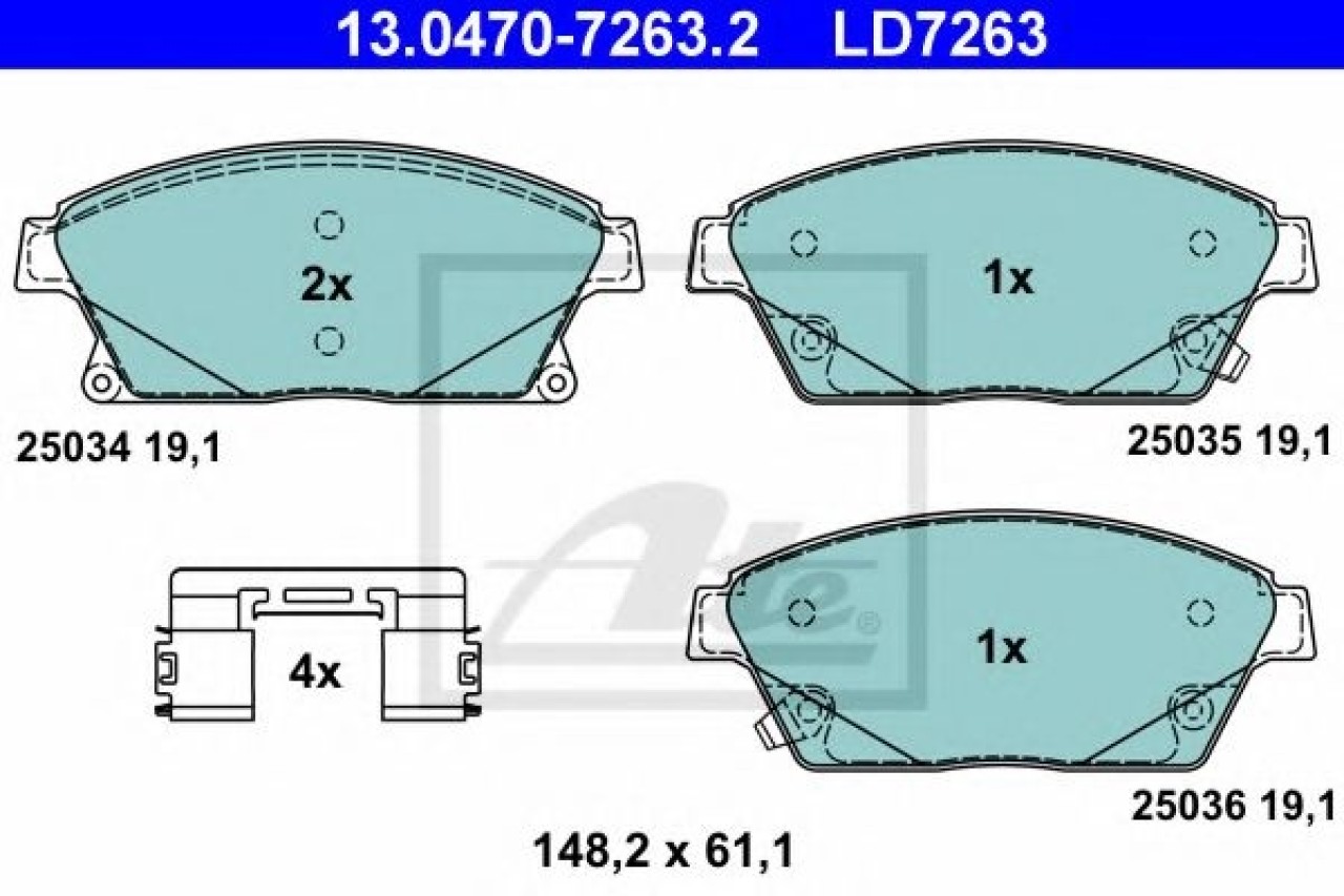 Set placute frana,frana disc OPEL ASTRA J Sports Tourer (2010 - 2016) ATE 13.0470-7263.2 piesa NOUA