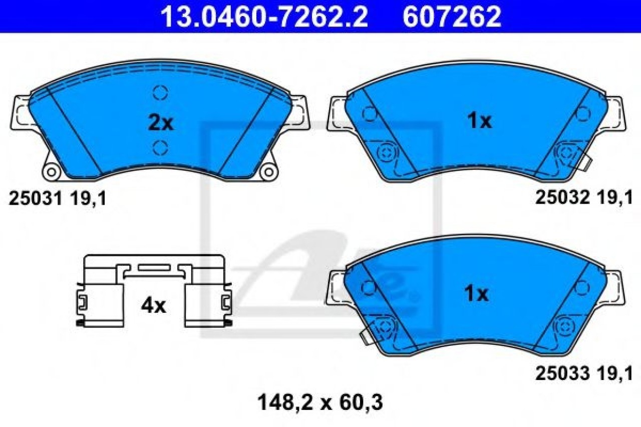 Set placute frana,frana disc OPEL ASTRA J Sports Tourer (2010 - 2016) ATE 13.0460-7262.2 piesa NOUA