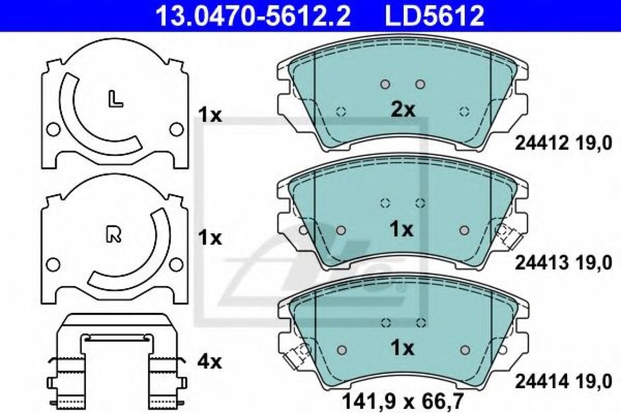 Set placute frana,frana disc OPEL ASTRA J Sports Tourer (2010 - 2016) ATE 13.0470-5612.2 piesa NOUA