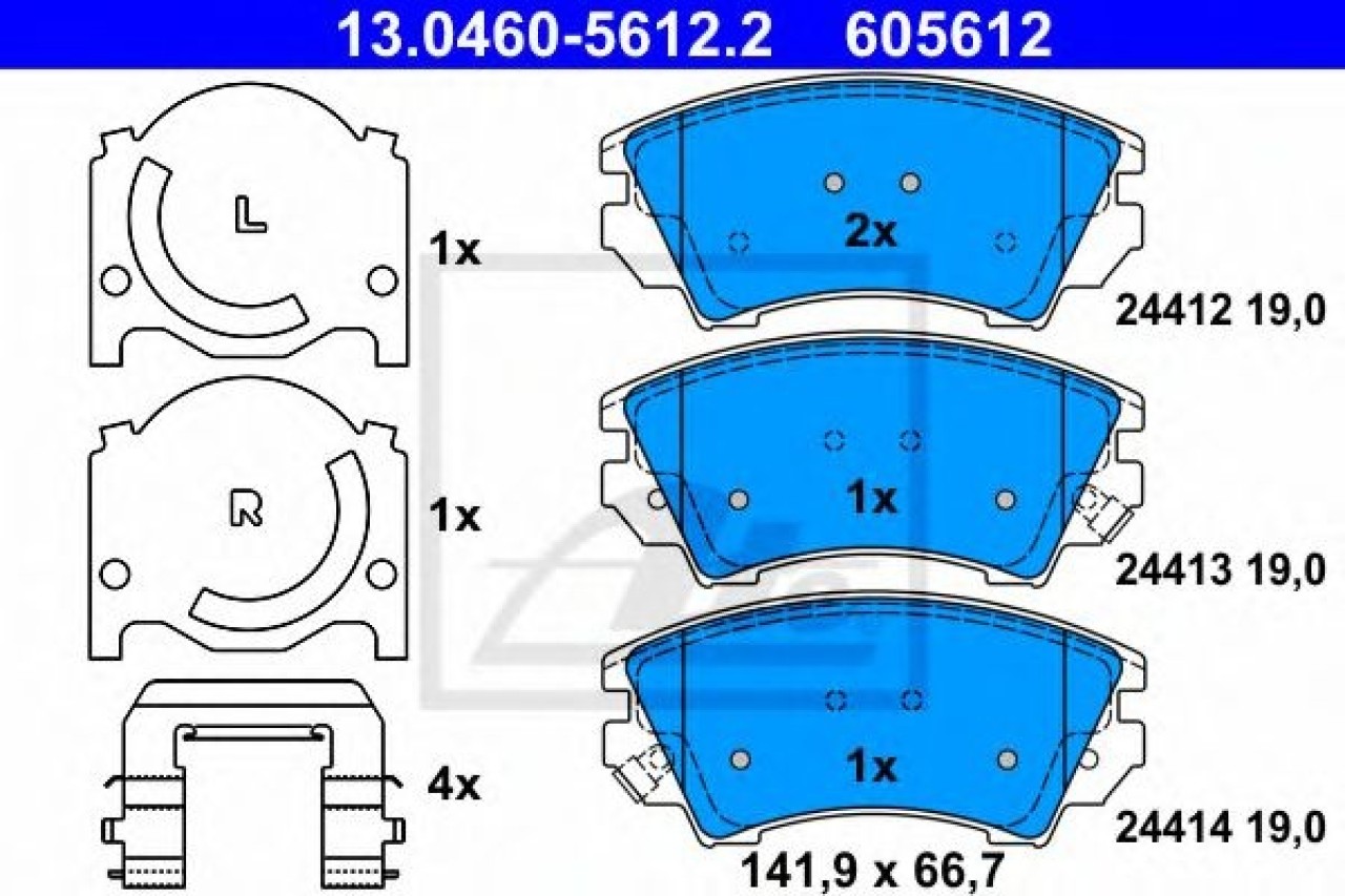 Set placute frana,frana disc OPEL ASTRA J Sports Tourer (2010 - 2016) ATE 13.0460-5612.2 piesa NOUA