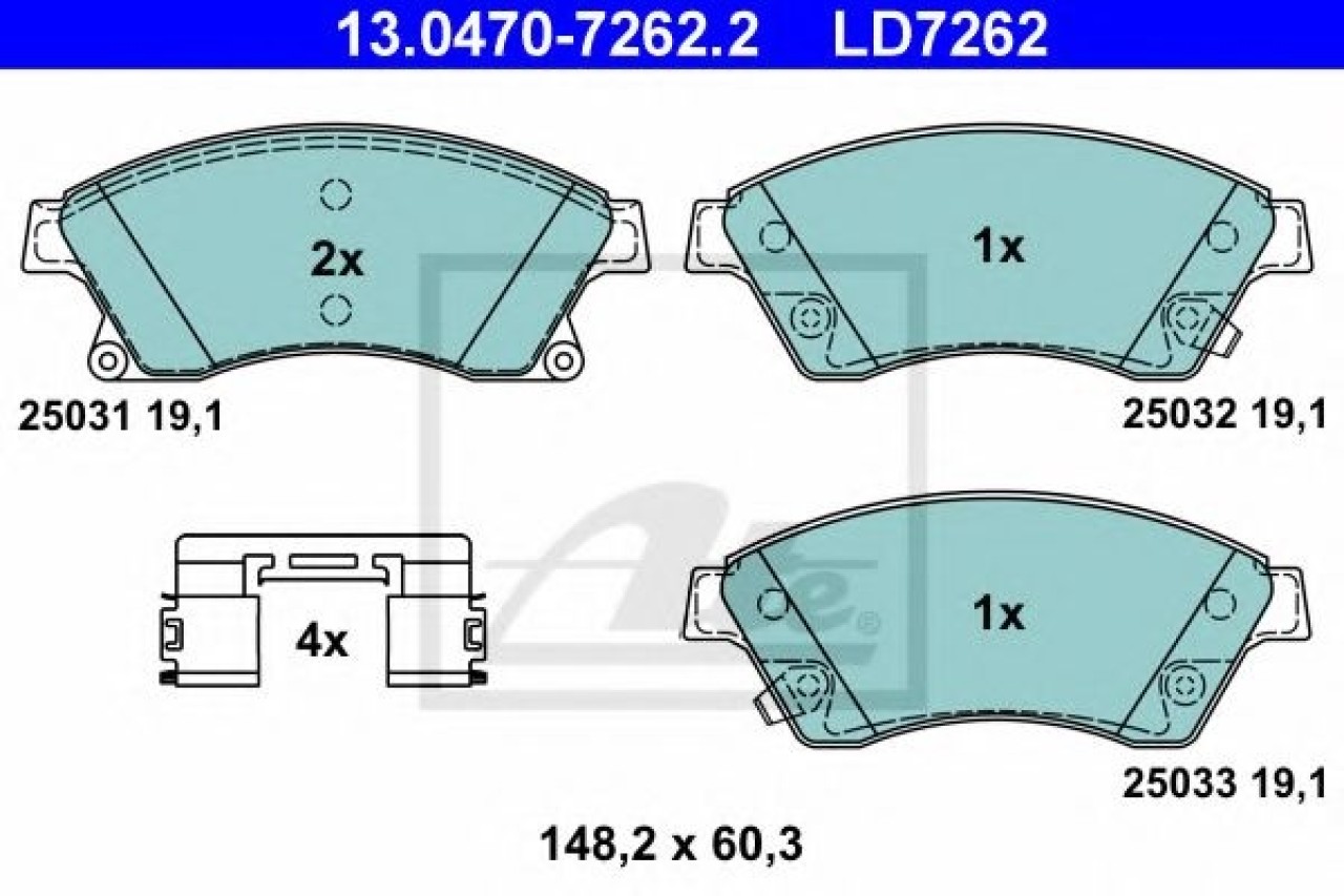 Set placute frana,frana disc OPEL ASTRA J Sports Tourer (2010 - 2016) ATE 13.0470-7262.2 piesa NOUA