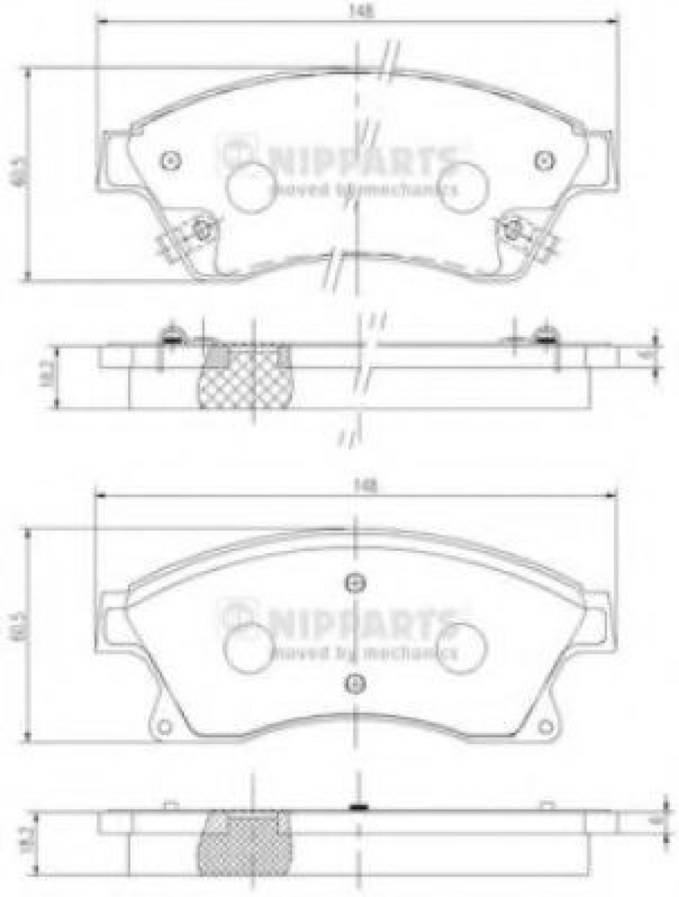 Set placute frana,frana disc OPEL ASTRA J Limuzina (2012 - 2016) NIPPARTS N3600914 piesa NOUA