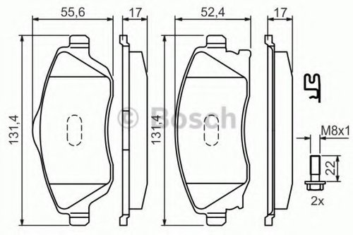 Set placute frana,frana disc OPEL COMBO Tour (2001 - 2016) BOSCH 0 986 424 527 piesa NOUA