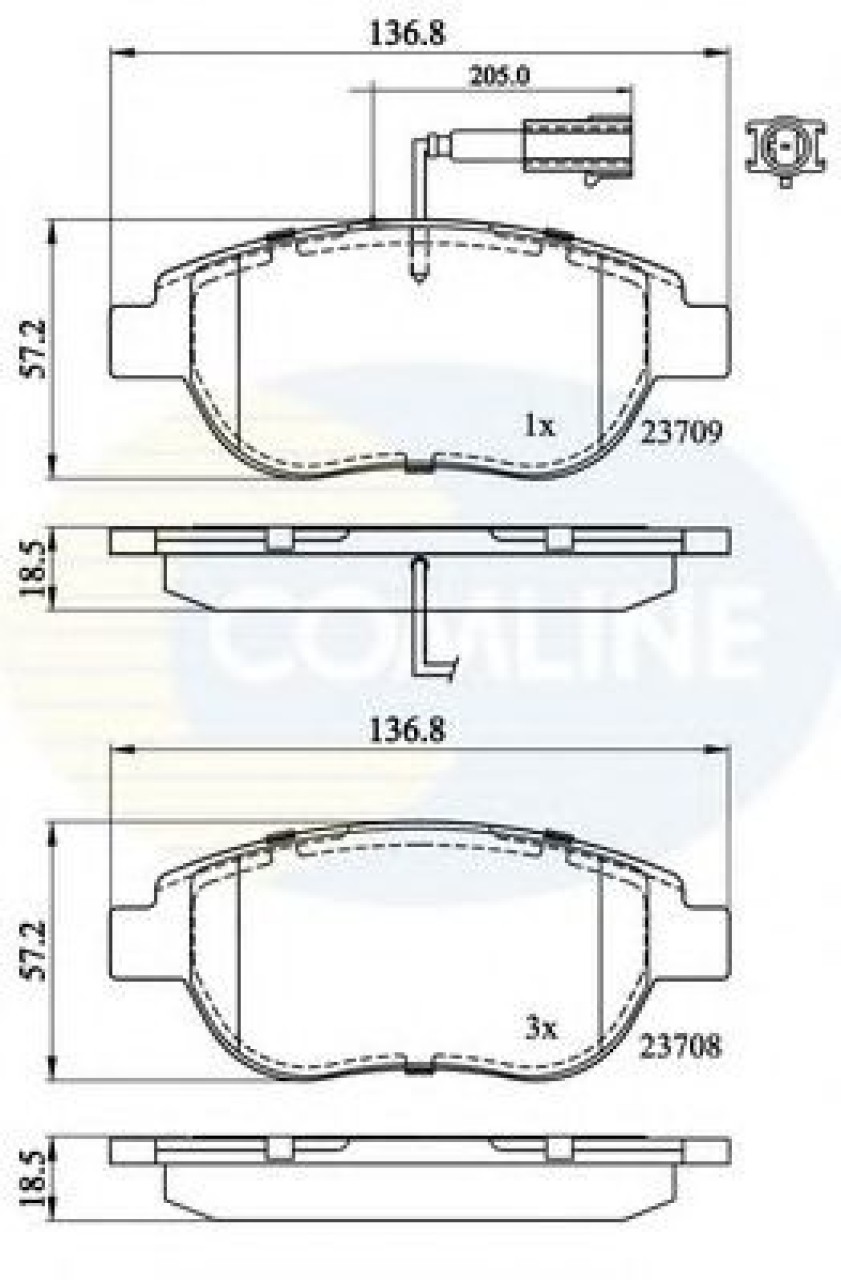 Set placute frana,frana disc OPEL COMBO Tour (X12) (2012 - 2016) COMLINE CBP11038 piesa NOUA