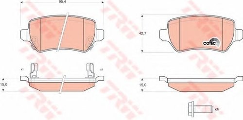 Set placute frana,frana disc OPEL CORSA C (F08, F68) (2000 - 2009) TRW GDB1515 piesa NOUA
