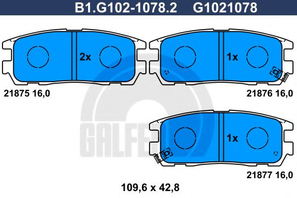 Set placute frana,frana disc OPEL FRONTERA B (6B) (1998 - 2016) GALFER B1.G102-1078.2 piesa NOUA