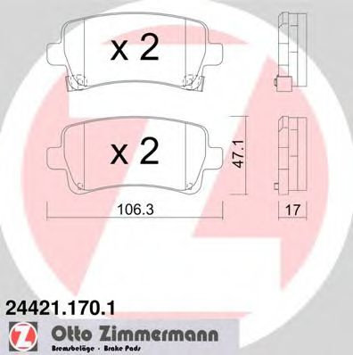 Set placute frana,frana disc OPEL INSIGNIA (2008 - 2016) ZIMMERMANN 24421.170.1 piesa NOUA