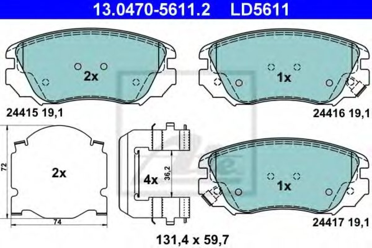 Set placute frana,frana disc OPEL INSIGNIA (2008 - 2016) ATE 13.0470-5611.2 piesa NOUA